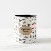 パーソナライズされたカラフルヴィンテージ ツートーンマグカップ (中央)