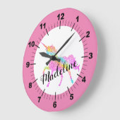 パーソナライズされたカラフル一角時計 ラージ壁時計 (傾斜)