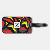 パーソナライズされたカラフル三角形のストライプパターン ラゲッジタグ (裏面横)