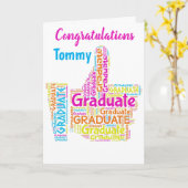 パーソナライズされたカラフル卒業挨拶状 カード (黄色い花)