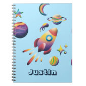 パーソナライズされたカラフル宇宙新学期 ノートブック (正面)
