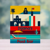 パーソナライズされたカラフル平滑ビーチデザイン アクリルサイン (ニュートラル)