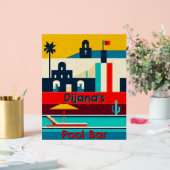 パーソナライズされたカラフル平滑ビーチデザイン アクリルサイン (ウェディング)