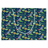 パーソナライズされたカラフル恐竜 ラージペーパーバッグ (裏面)