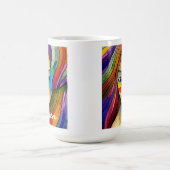 パーソナライズされたカラフル抽象芸術かわいらし女子 コーヒーマグカップ (中央)