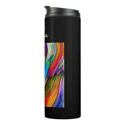 パーソナライズされたカラフル抽象芸術かわいらし女子 タンブラー (回転右)