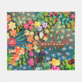 パーソナライズされたカラフル毛布子供へ フリースブランケット (正面(横))