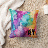 パーソナライズされたカラフル水色 クッション (ブランケット)