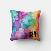 パーソナライズされたカラフル水色 クッション (正面)