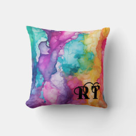 パーソナライズされたカラフル水色 クッション