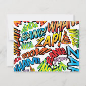 パーソナライズされたカラフル漫画本の音声バブル ノートカード (裏面)