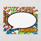 パーソナライズされたカラフル漫画本の音声バブル ノートカード (正面/裏面)