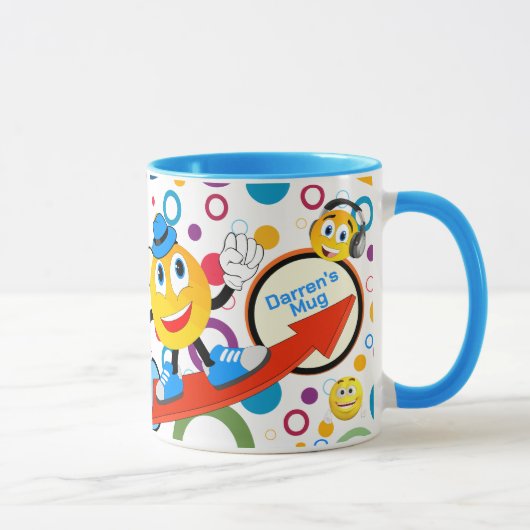 パーソナライズされたカラフル漫画絵文字デザインMUG マグカップ (右)