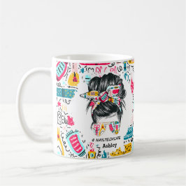 パーソナライズされたカラフル爪、 ネイルテックライフドードル コーヒーマグカップ