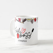 パーソナライズされたカラフル爪、 ネイルボステックMag コーヒーマグカップ (正面左)