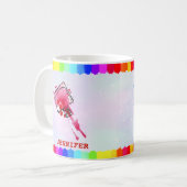 パーソナライズされたカラフル爪、 ネイル コーヒーマグカップ (正面左)