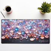 パーソナライズされたカラフル玉石 デスクマット