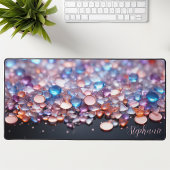 パーソナライズされたカラフル玉石 デスクマット