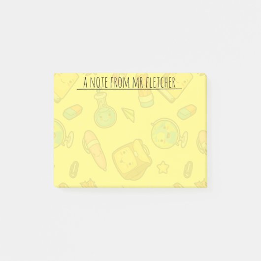 パーソナライズされたカラフル用品パターン ポストイット (正面)