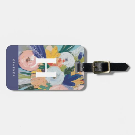 パーソナライズされたカラフル絵を描花模様 ラゲッジタグ (正面横)