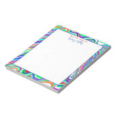 パーソナライズされたカラフル縁ど抽象芸術 ノートパッド (回転)