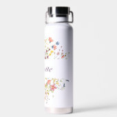 パーソナライズされたカラフル花 ウォーターボトル (背面)