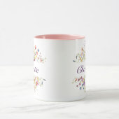 パーソナライズされたカラフル花 マグカップ (中央)