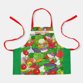 パーソナライズされたカラフル野菜 エプロン
