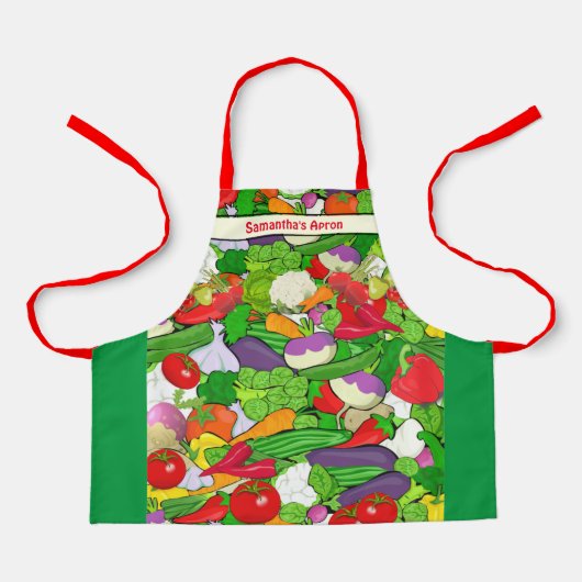パーソナライズされたカラフル野菜 エプロン (正面)