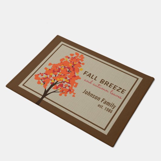 パーソナライズされたカラフル離れ秋 ドアマット (アングル)