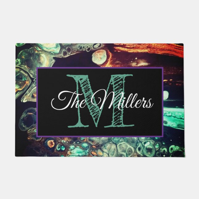 パーソナライズされたカラフル ドアマット (正面)