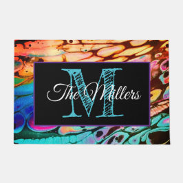パーソナライズされたカラフル ドアマット
