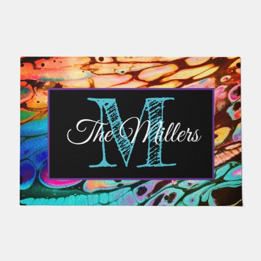 パーソナライズされたカラフル ドアマット (正面)