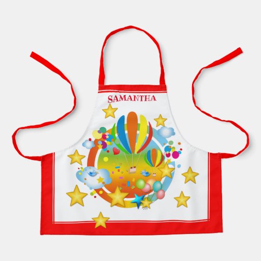 パーソナライズされたカラフルBalloon Kids エプロン (正面)