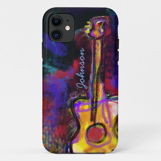 パーソナライズされたカラーギターの絵 Case-Mate iPhoneケース (裏面)