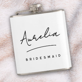 パーソナライズされたカリグラフィー名前 ピンクの独身最後の夜 フラスク