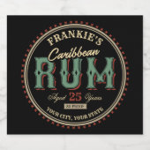 パーソナライズされたカリブ海ラム酒ラベルバー ビールラベル (シングルラベル)