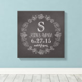 パーソナライズされたカルボ結婚ードモノグラム キャンバスプリント (インサイチュ (ウッドフロア))