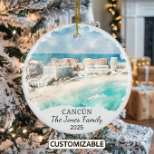 パーソナライズされたカンクンオーナメント，メキシコギフト セラミックオーナメント