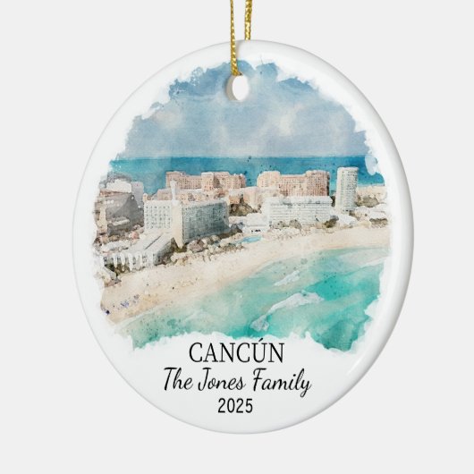 パーソナライズされたカンクンオーナメント，メキシコギフト セラミックオーナメント (左)