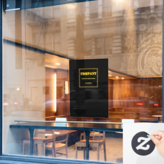 パーソナライズされたカンパニーブラックモダンカスタムビジネス ウィンドウサイン