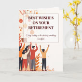 パーソナライズされたカード – 仕事仲間のお別れ カード (黄色い花)