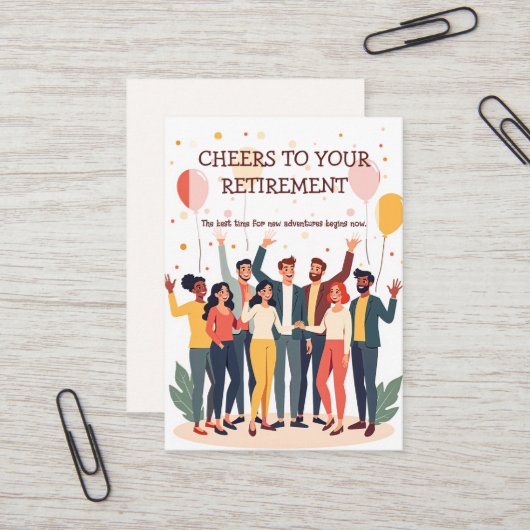 パーソナライズされたカード – 仕事仲間のお別れ 名刺 (正面/裏面インサイチュ)