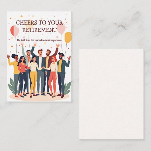 パーソナライズされたカード – 仕事仲間のお別れ 名刺 (正面/裏面)