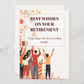 パーソナライズされたカード – 仕事仲間のお別れ 招待状 (正面/裏面)