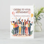 パーソナライズされたカード – 仕事仲間のお別れ 招待状 (スタンド正面)