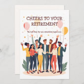 パーソナライズされたカード – 仕事仲間のお別れ 招待状 (正面/裏面)