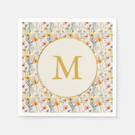 パーソナライズされたガッシュ牧草花パターン スタンダードカクテルナプキン