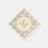 パーソナライズされたガッシュ牧草花パターン スタンダードカクテルナプキン (角)