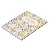 パーソナライズされたガッシュ牧草花パターン ノートブック (左側)